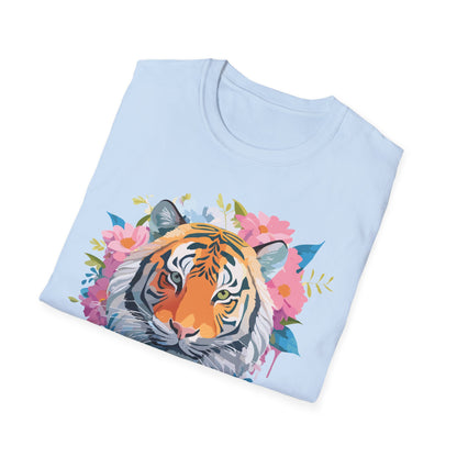 Tiger Print Shirt Unisex Short Sleeve Tee Gildan Softstyle 64000