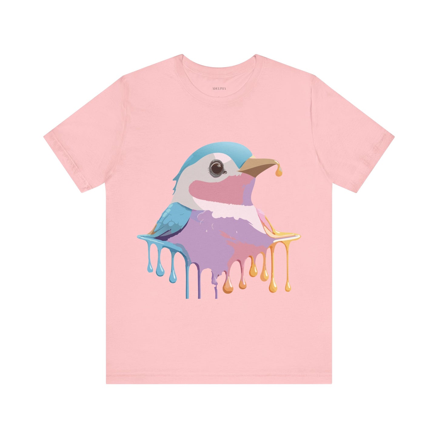 Natural Cotton Tee Shirt with Bird