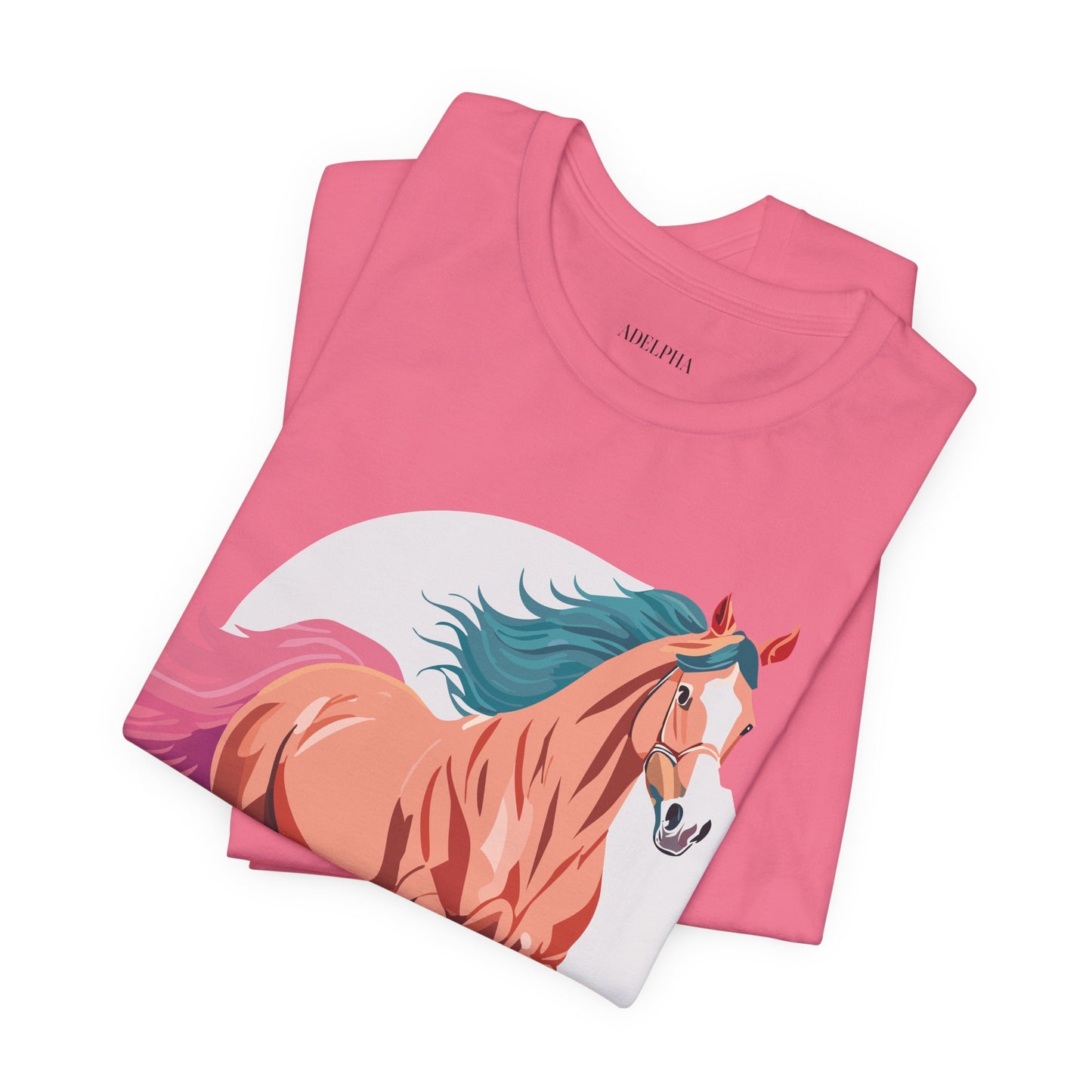 Natural Cotton Tee Shirt with Horse