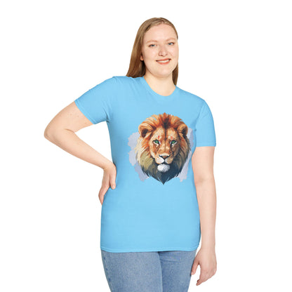 Lion Shirt Unisex Animal Tee Softstyle Gildan 64000 100 Percent Ring Spun Cotton