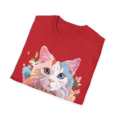 Cat Shirt Unisex Softstyle Tee 100 Percent Ring Spun Cotton Kitten Tee