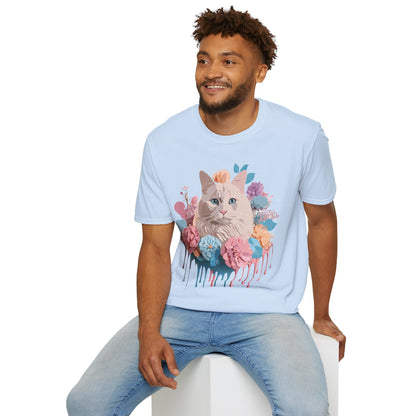 Cat Shirt Unisex Short Sleeve Cat Tee Kitten Design Gildan Softstyle 64000 Tee