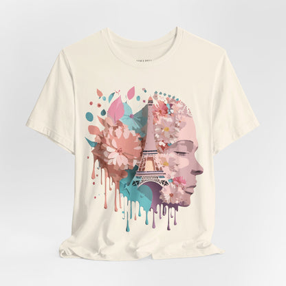 Natural Cotton Tee Shirt - Beautiful Places Collection - Paris Printify