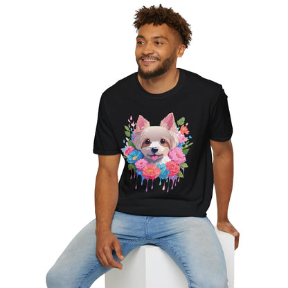 Unisex Gildan Softstyle Animal Print Dog Shirt Tee 100 Percent Cotton