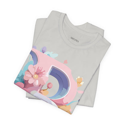 Natural Cotton Tee Shirt - Letters Collection - B Printify