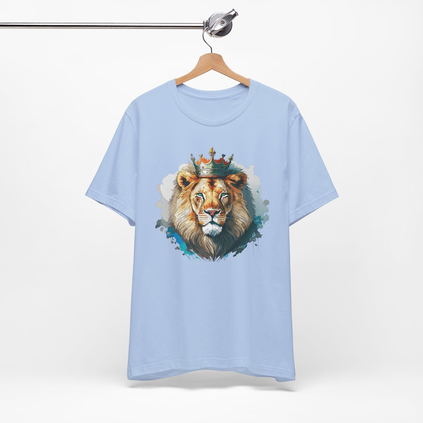 Lion with Crown Tee Unisex Cotton Watercolor King Lion Graphic T-Shirt 2