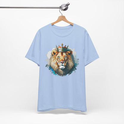 Lion with Crown Tee Unisex Cotton Watercolor King Lion Graphic T-Shirt 2