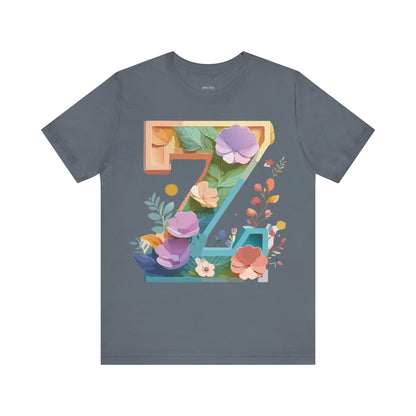 Natural Cotton Tee Shirt - Letters Collection - Z Printify