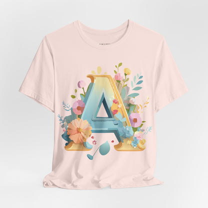 Natural Cotton Tee Shirt - Letters Collection - A Printify