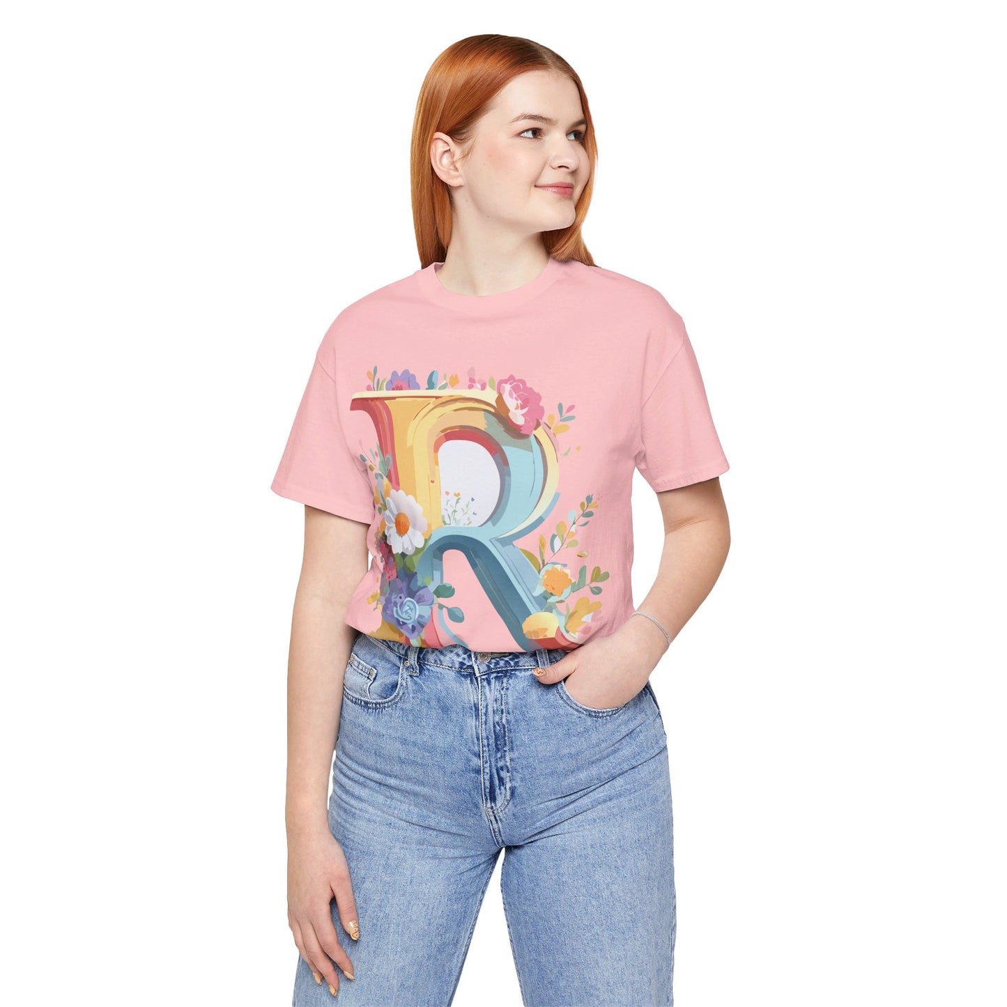 T-Shirt aus natürlicher Baumwolle – Letters Collection – R