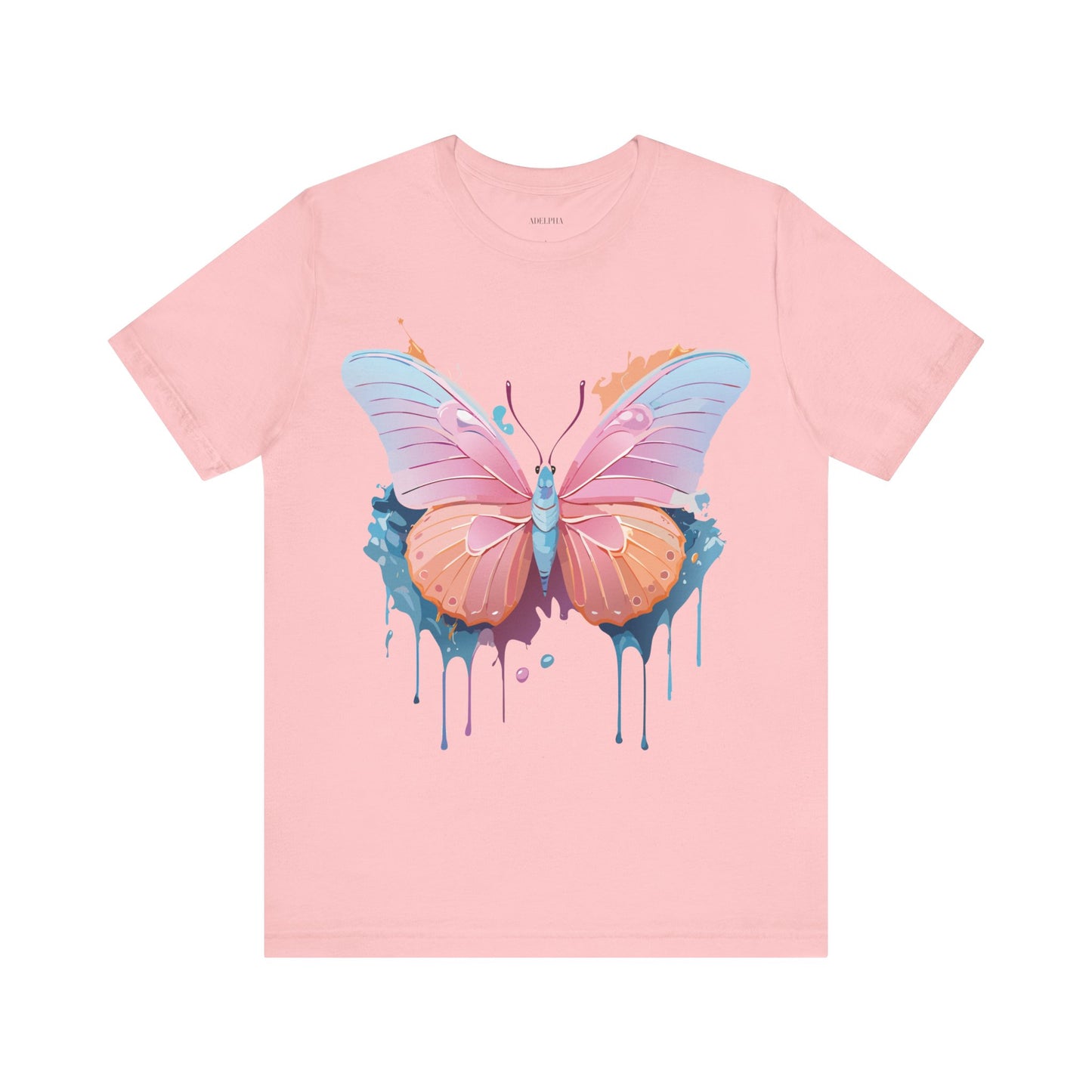 Natural Cotton Tee Shirt with Butterfly