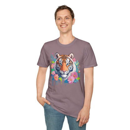 Tiger Themed Unisex Cotton Short Sleeve T Shirt Animal Print Tee