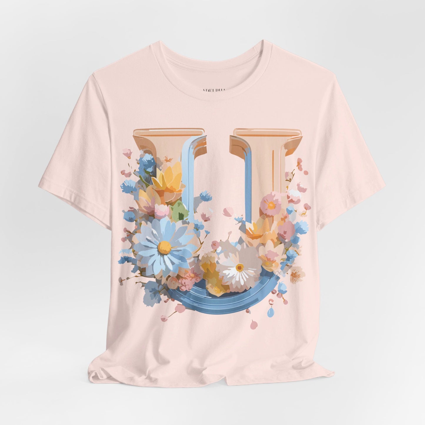 Natural Cotton Tee Shirt - Letters Collection - U