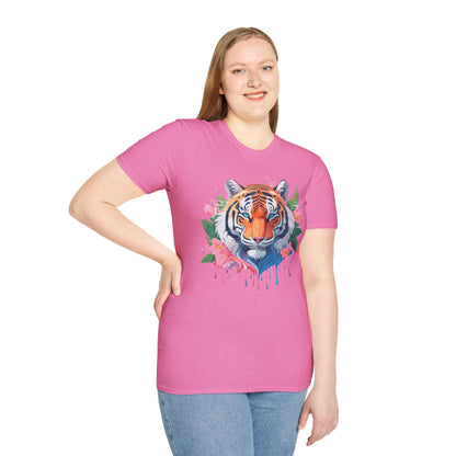 Tiger Shirt Unisex Animal Tee Softstyle Gildan 64000 Cotton Tee