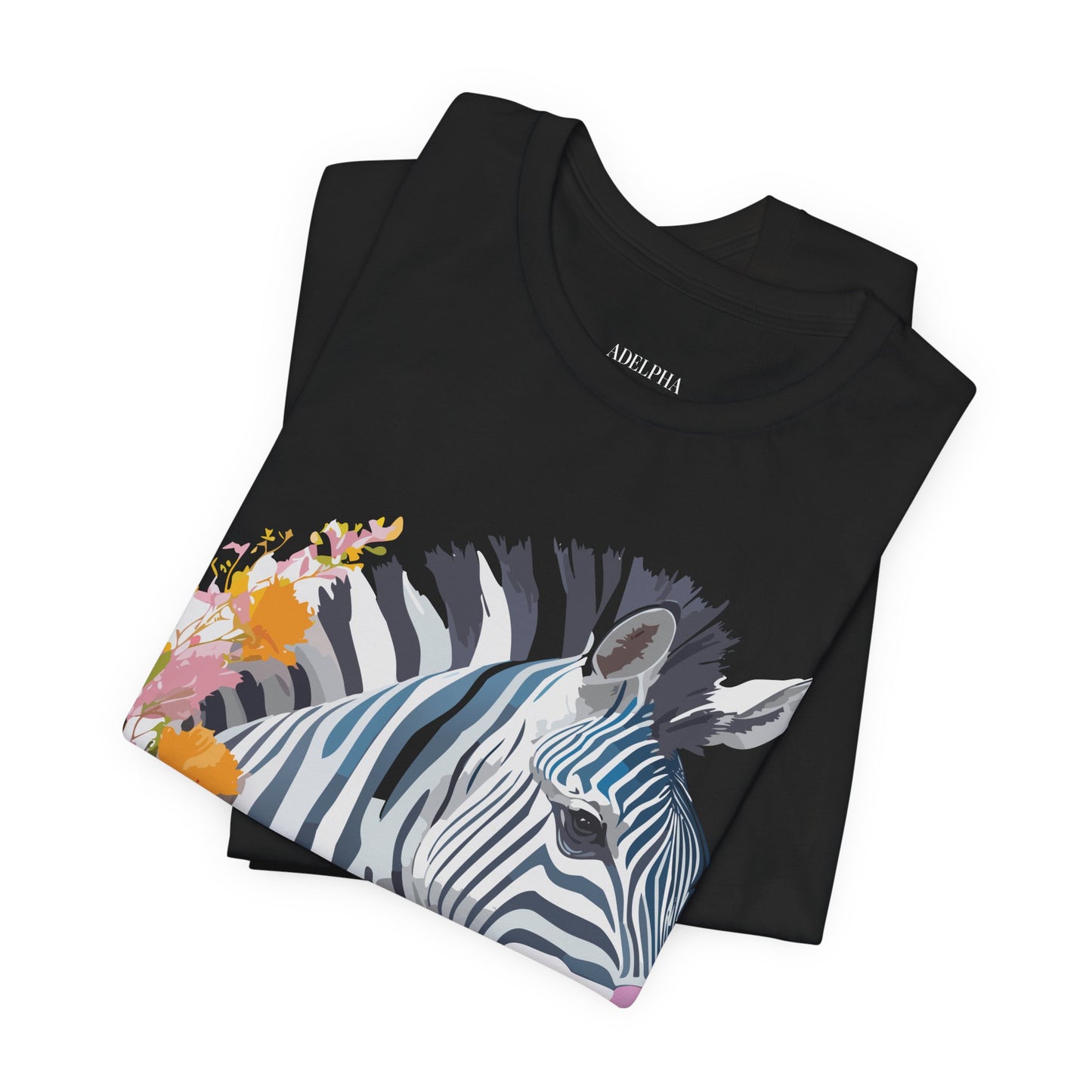 Natural Cotton Tee Shirt with Zebra