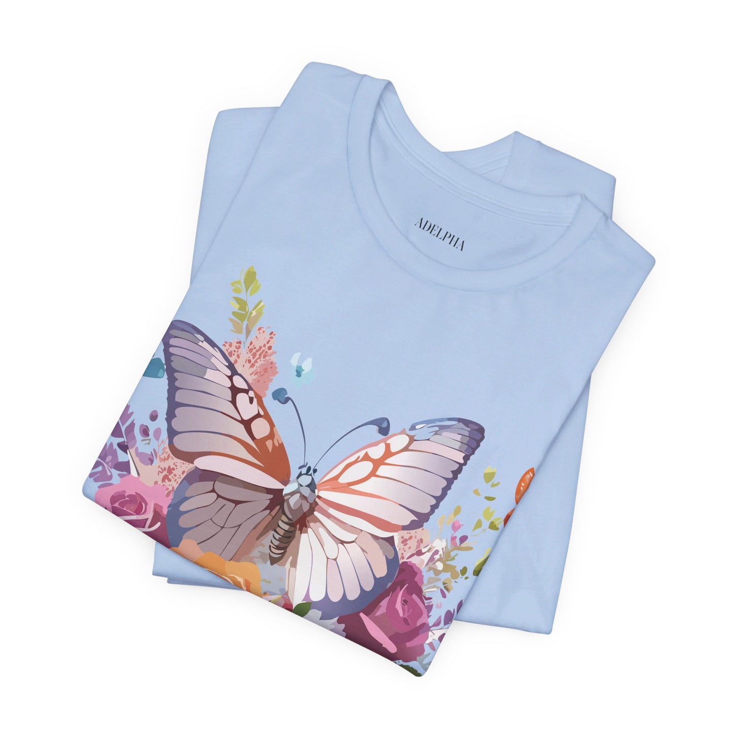 T-shirt en coton naturel avec papillon