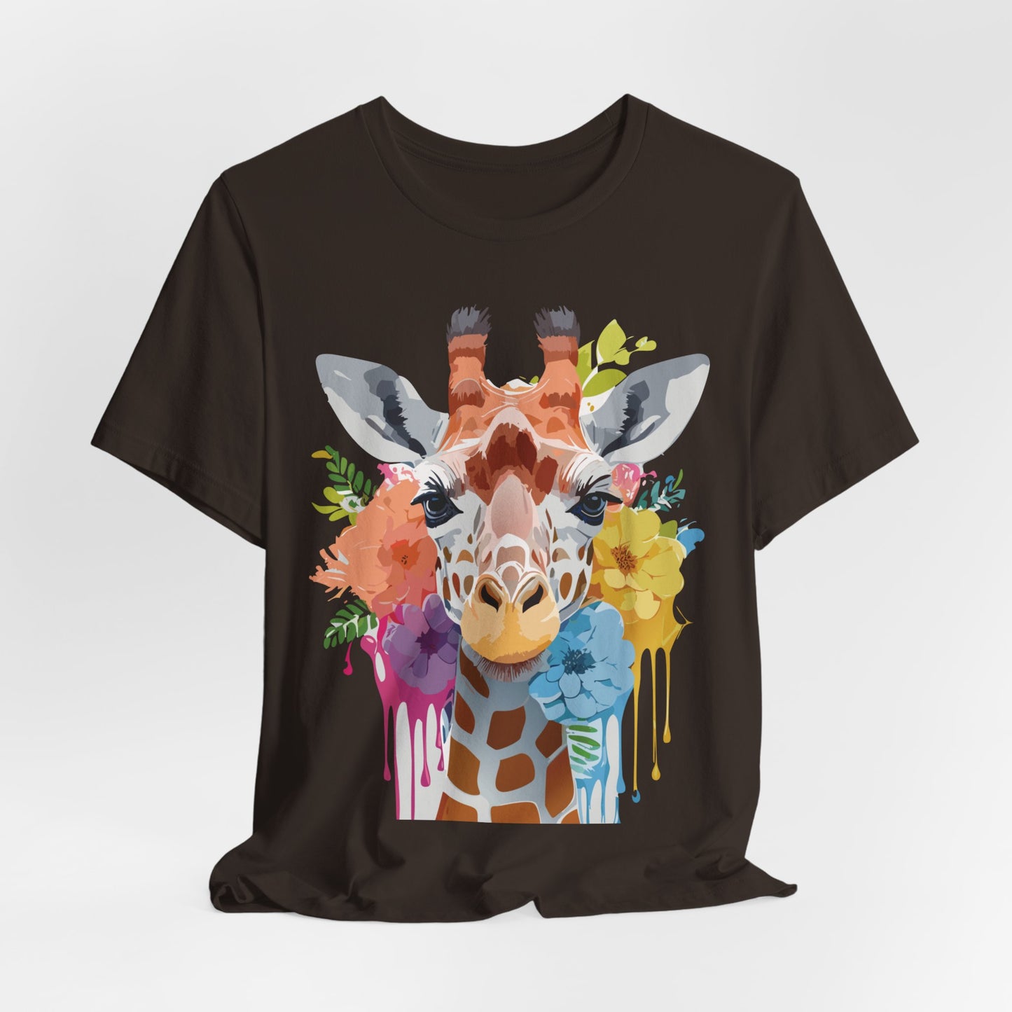 Natural Cotton Tee Shirt with Giraffe