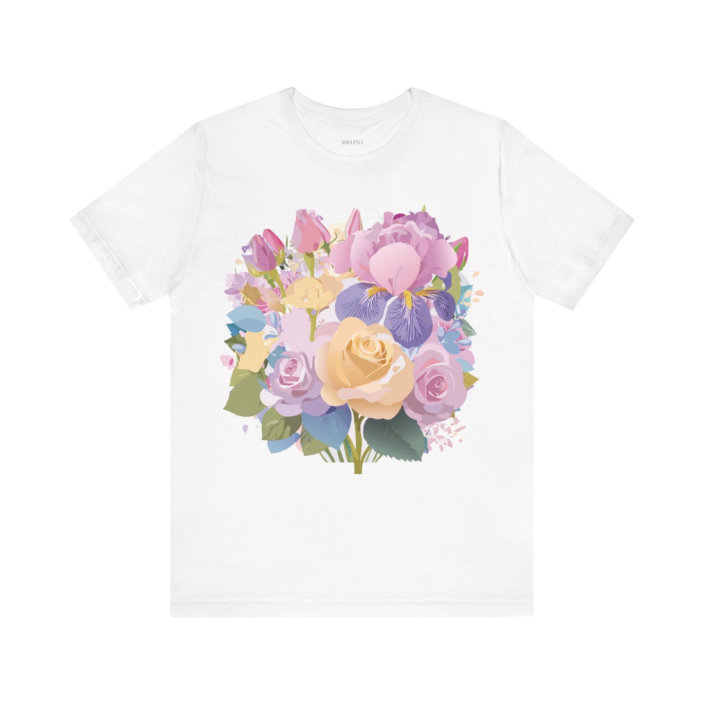 Natural Cotton Tee Shirt with Flowers