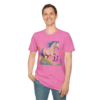 Unisex Horse Shirt With Animal Design Gildan Softstyle 64000 Tee