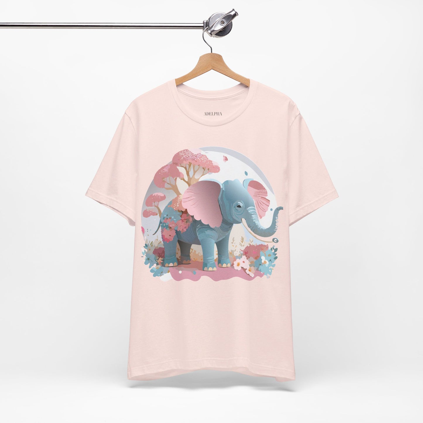 Natural Cotton Tee Shirt with Elephant