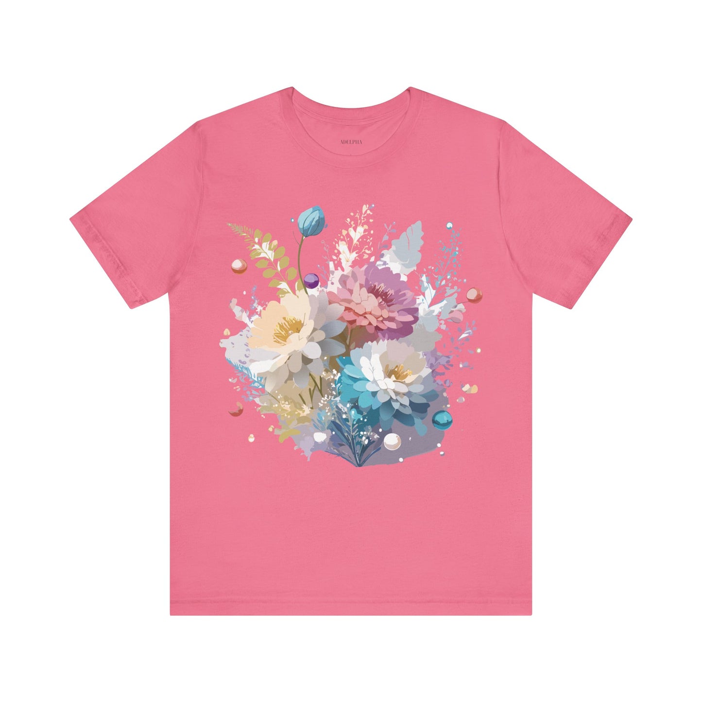 T-shirt en coton naturel avec fleurs