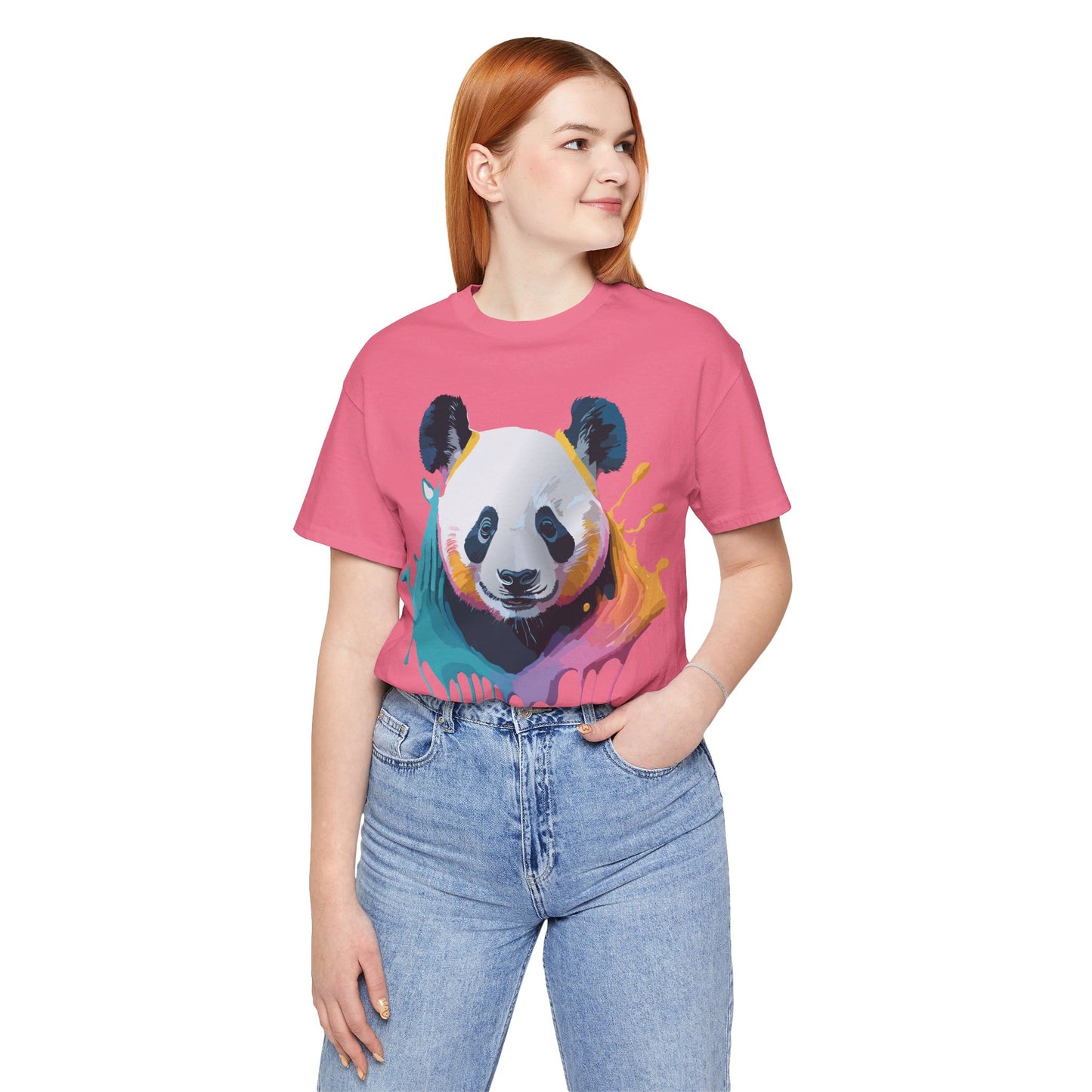 T-Shirt aus natürlicher Baumwolle mit Panda