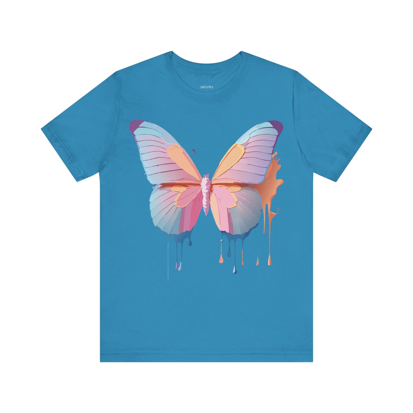 Natural Cotton Tee Shirt with Butterfly