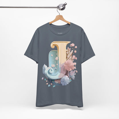 Natural Cotton Tee Shirt - Letters Collection - J Printify