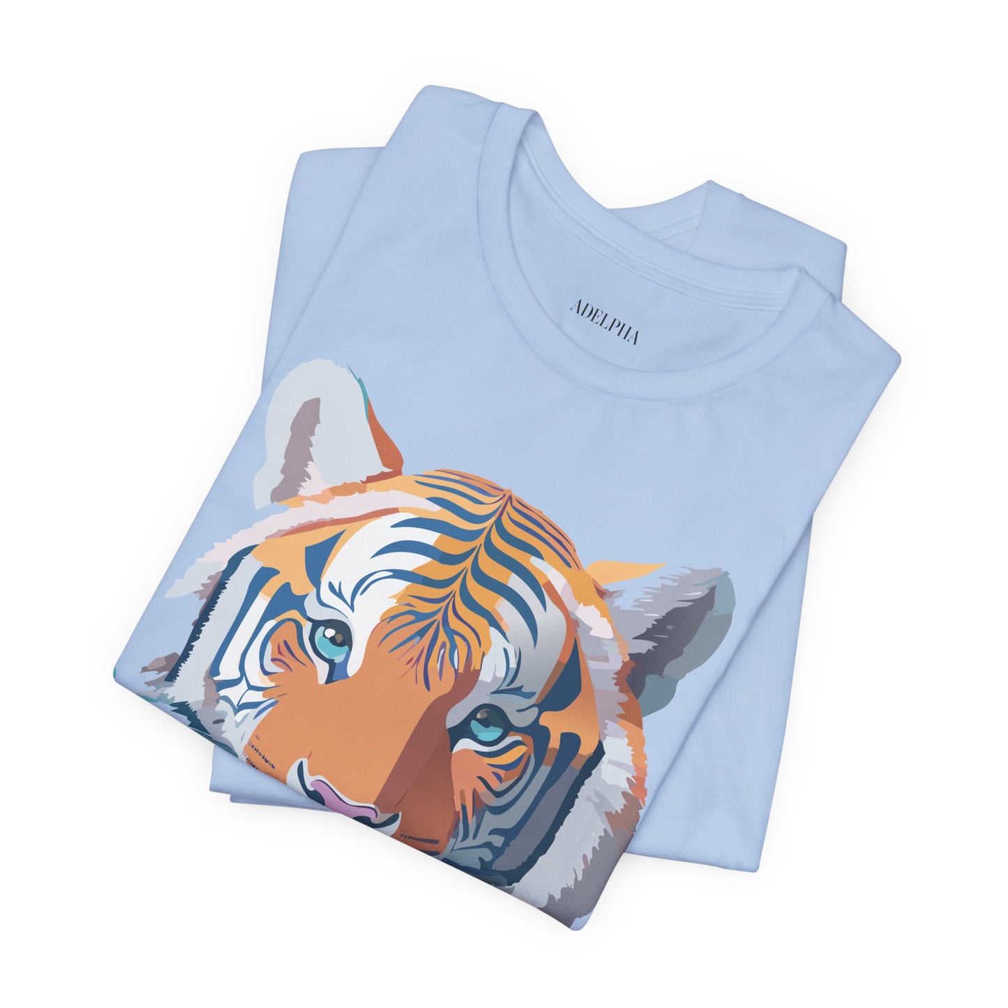 Natural Cotton Tee Shirt with Tiger