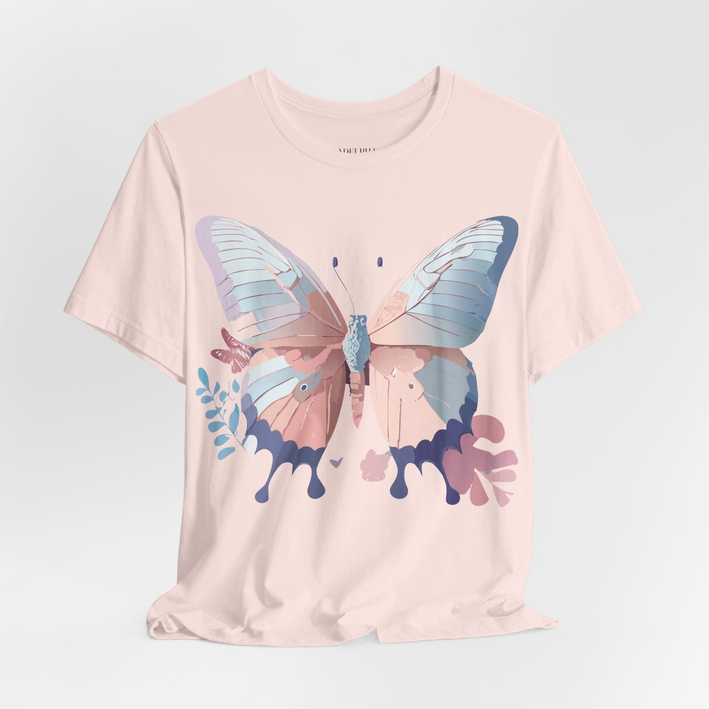 Natural Cotton Tee Shirt with Butterfly