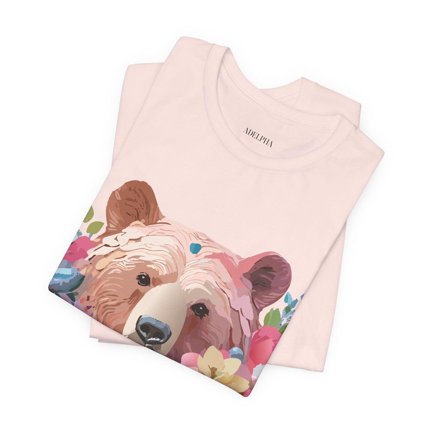 Natural Cotton Tee Shirt with Bear