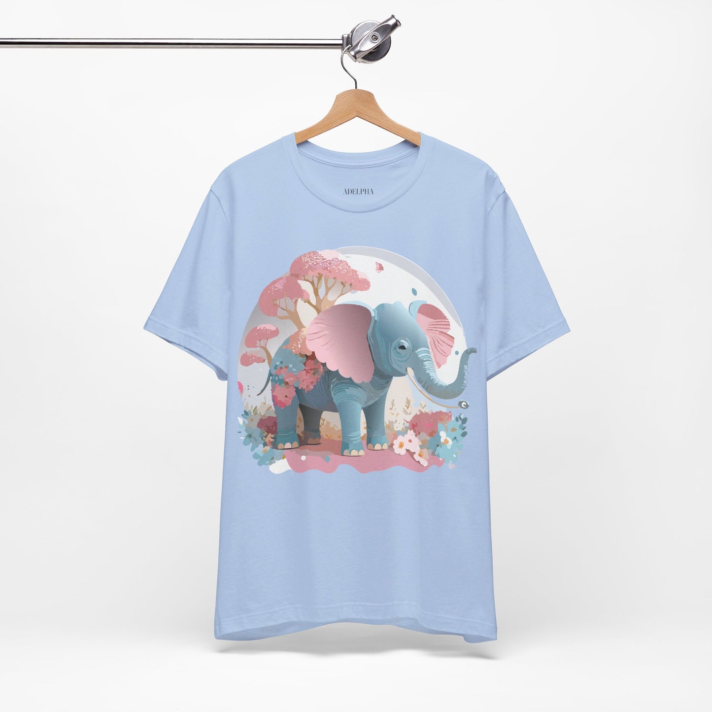 Natural Cotton Tee Shirt with Elephant