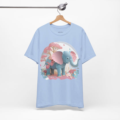 Natural Cotton Tee Shirt with Elephant Printify