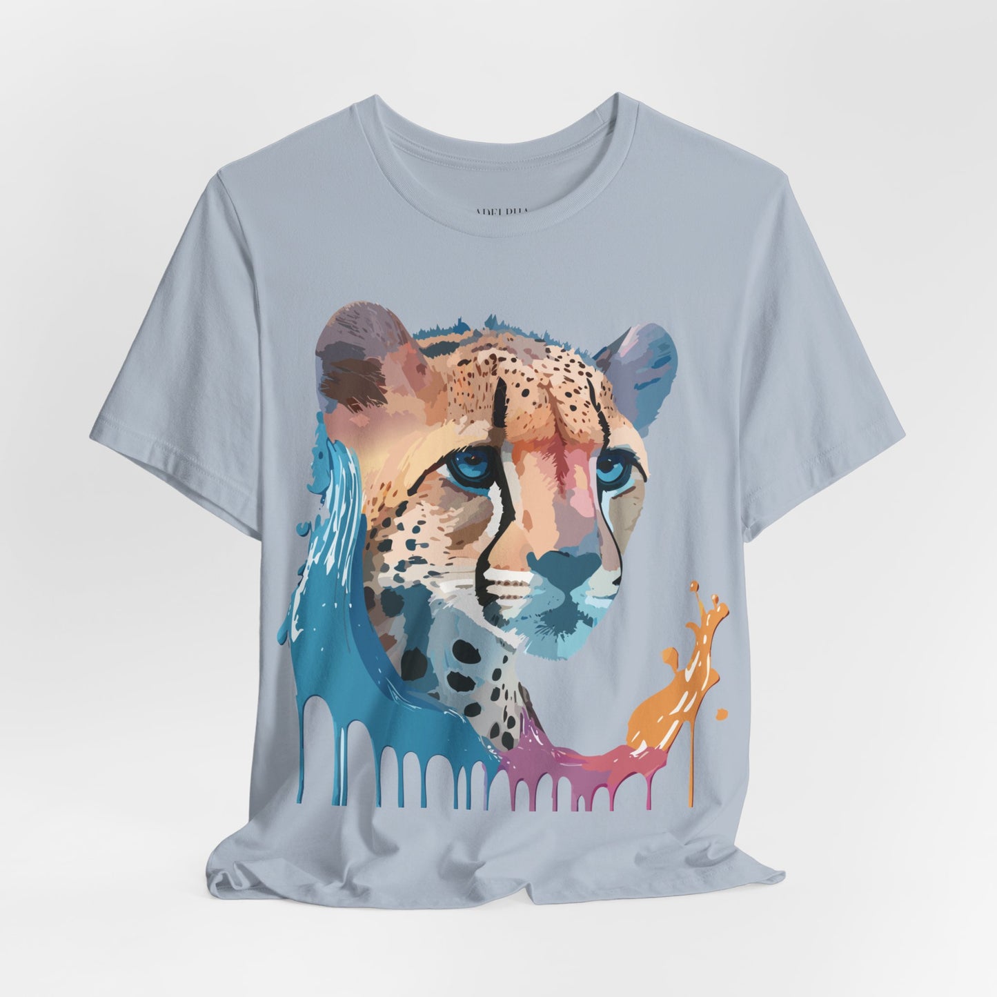 Natural Cotton Tee Shirt with Cheetah