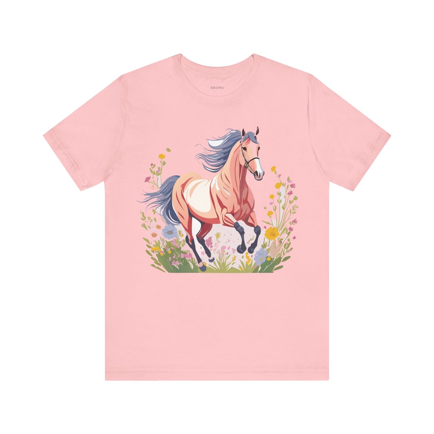 Natural Cotton Tee Shirt with Horse