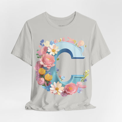 Natural Cotton Tee Shirt - Letters Collection - C Printify