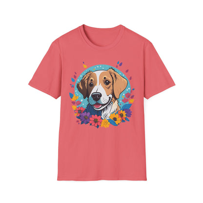 Unisex Dog Shirt Animal Print Tee Gildan Softstyle 64000 Cotton