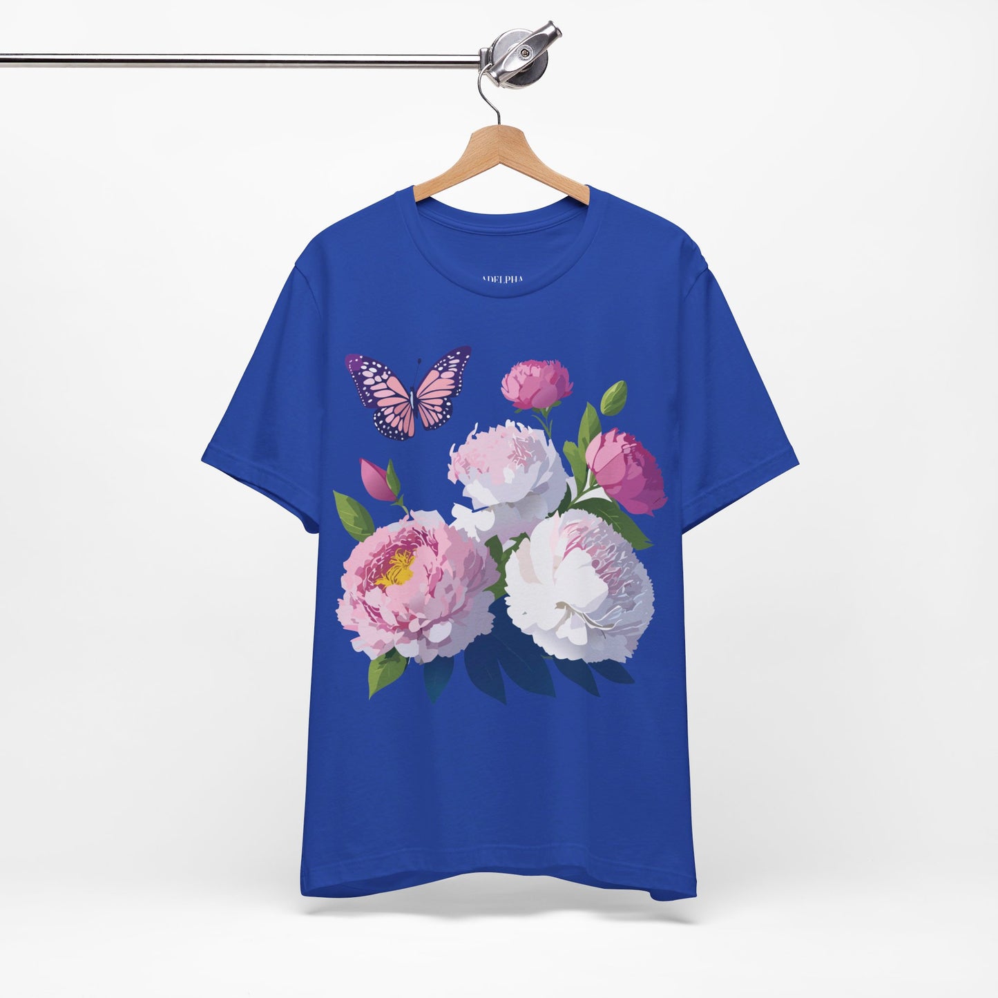 T-shirt en coton naturel avec fleurs