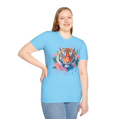 Tiger Shirt Unisex Animal Tee Softstyle Gildan 64000 Cotton Tee