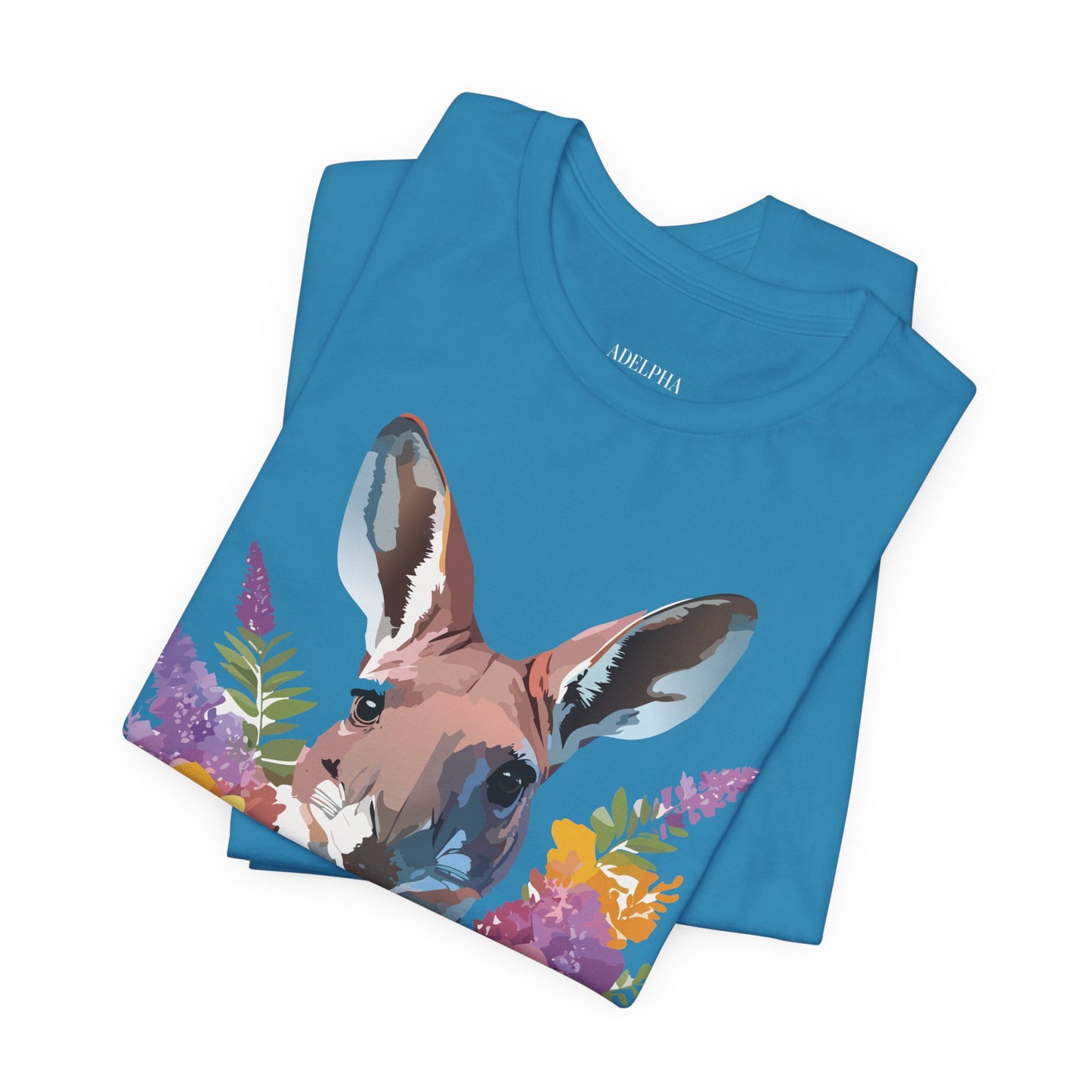 Natural Cotton Tee Shirt with Kangaroo