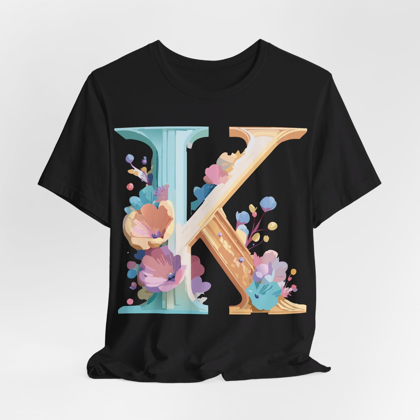 Natural Cotton Tee Shirt - Letters Collection - K