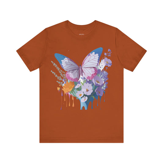 T-shirt en coton naturel avec papillon