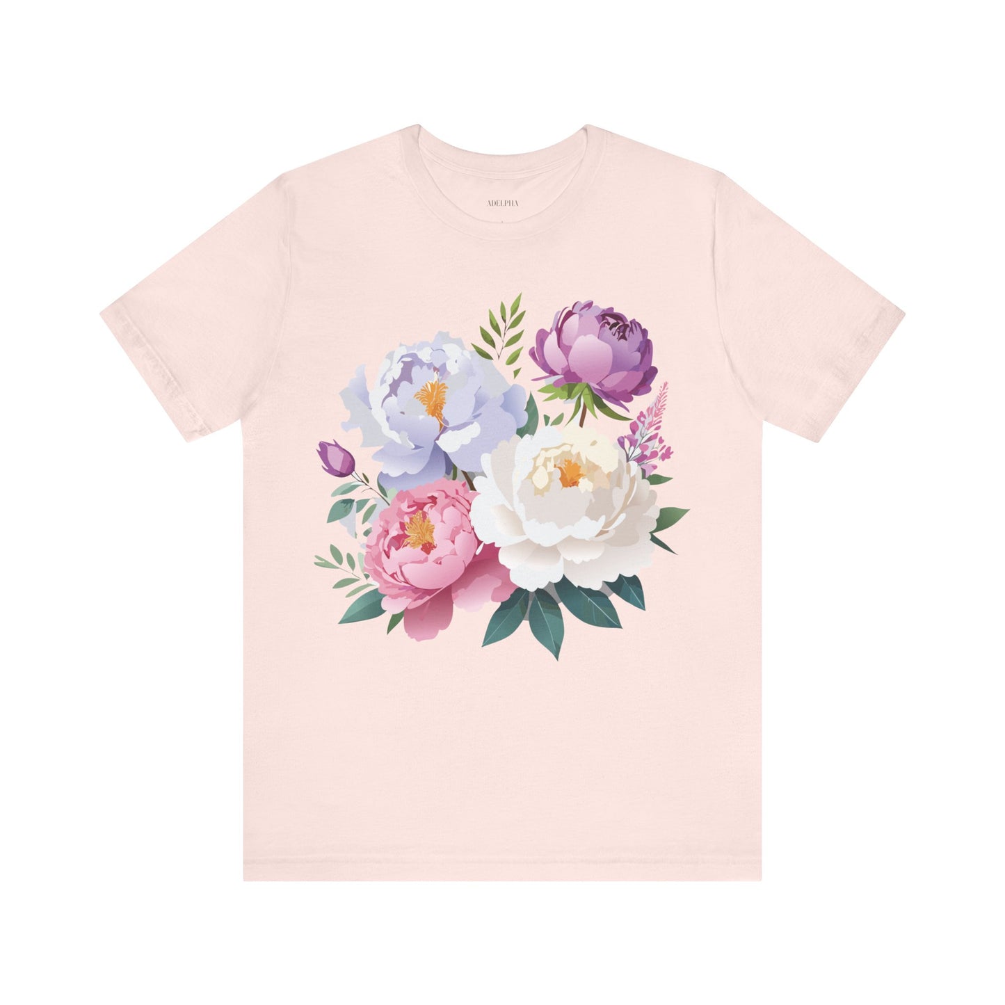 T-shirt en coton naturel avec fleurs