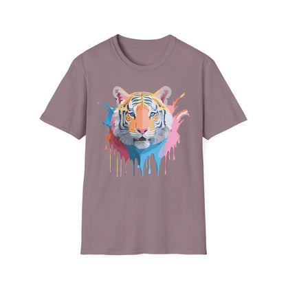 Tiger Print Unisex Softstyle T Shirt Gildan 64000 Comfort Tee