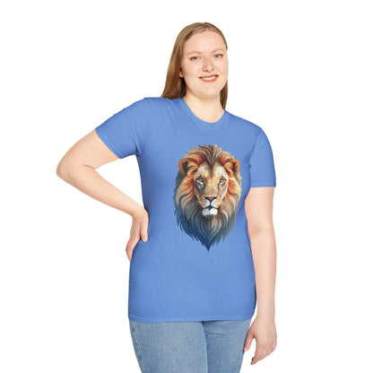 Gildan Softstyle Lion Print T Shirt Floral Tee For Unisex Everyday Comfort