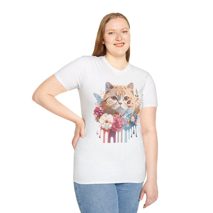 Cat Shirt Unisex Cat Tee Kitten Print Softstyle Gildan 64000
