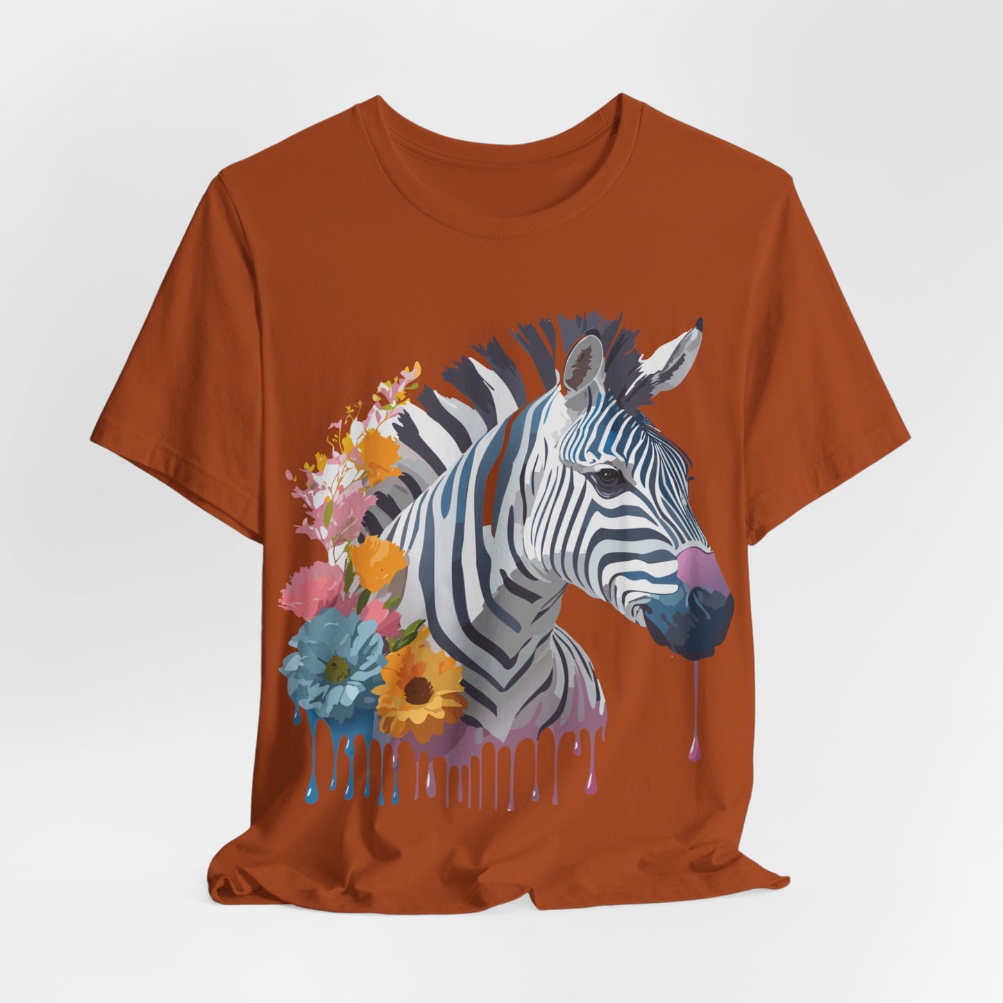 Natural Cotton Tee Shirt with Zebra