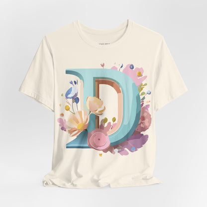 Natural Cotton Tee Shirt - Letters Collection - D Printify