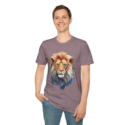 Floral Lion Shirt Unisex Tee Softstyle Gildan 64000 Comfort Fit