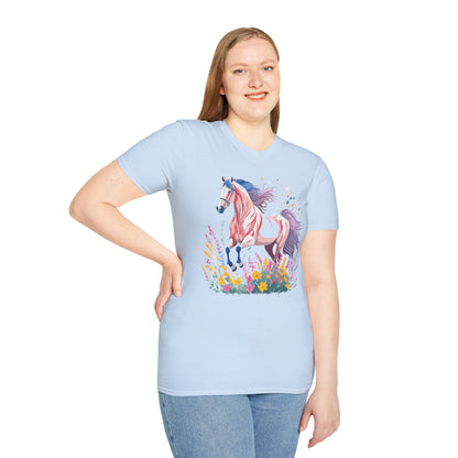 Horse Shirt Unisex Tee Animal Print Gildan Softstyle 64000 Ring Spun Cotton